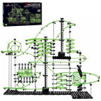867PCS Marble Roller Coaster Kit, Space Rail Glow-in-The-Dark STEM Model Building Set with 8 Steel Balls, DIY Engineering Toy for Adults(Level 5)
