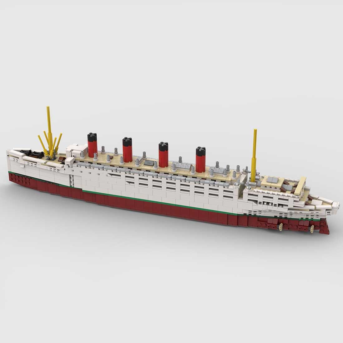 Cruise Ship Building Kit, 1/400 RMS Mauretania Large Cruise Ship Model Assembly Steamship Toy Sets, Creative MOC for Adults (1871PCS)