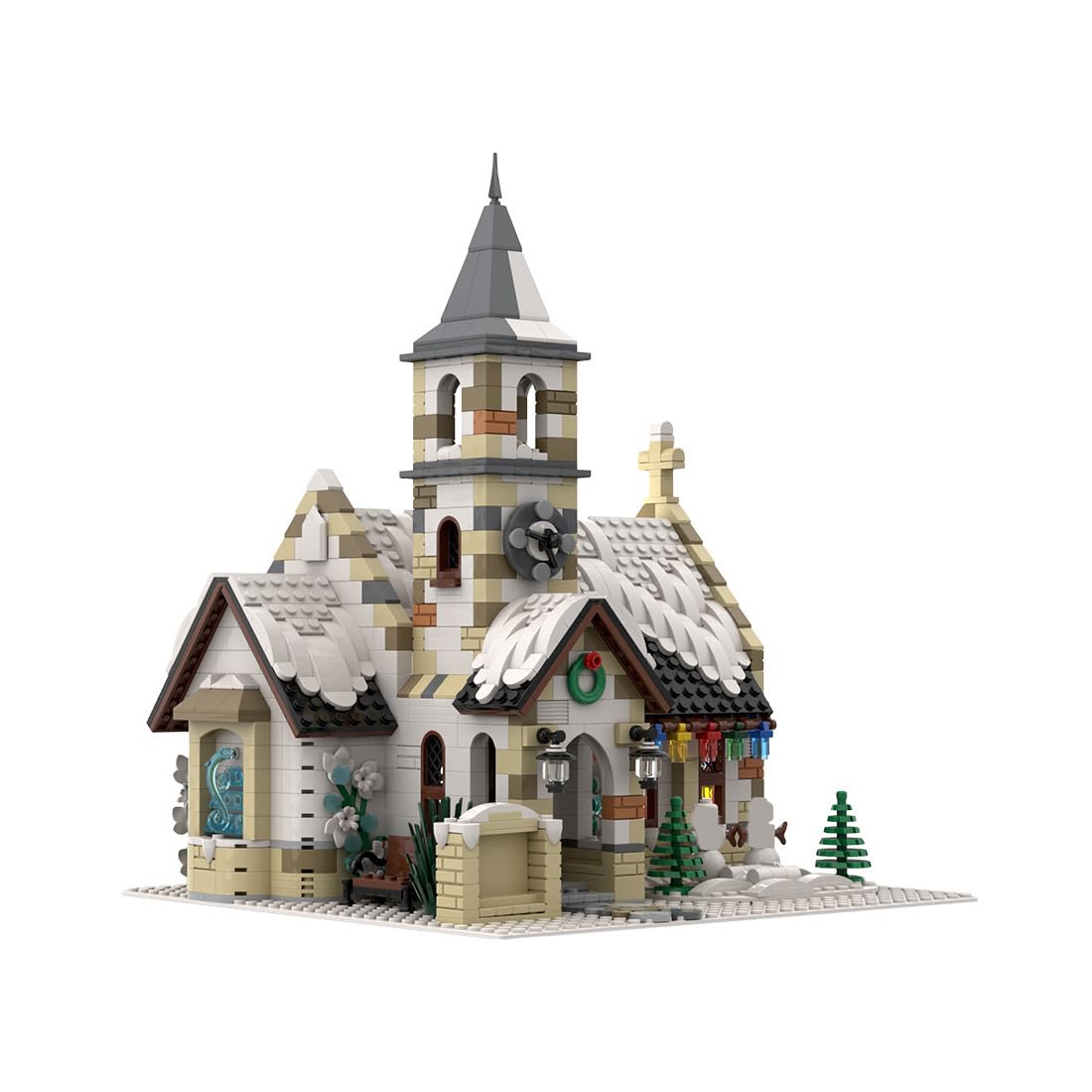 Winter Country Church Modular Model for Church of The Nativity Building Blocks Toys Set, Modular Church Architecture Set for Adults and Teen (1769PCS)