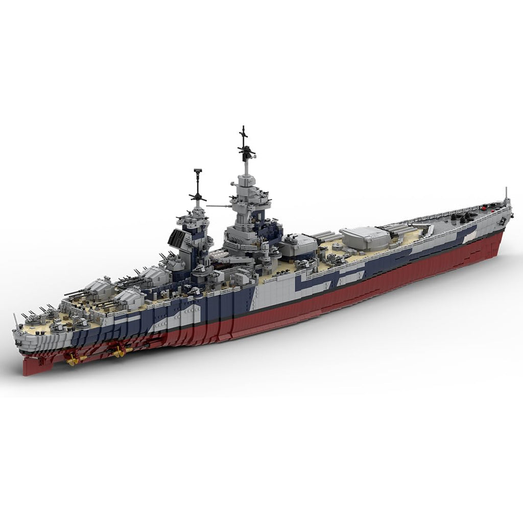 BrickCraftWorks MOC-163300 1/200 Scale Military WWII French Fast Battleship Building Blocks Set, Military Navy Warship MOC Toy for Military Enthusiasts Teens and Adults (10803PCS)
