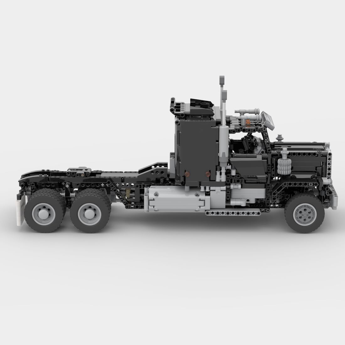 STEM Engineering Construction Toys,1447Pcs 1/17 Technology Series Electric RC Engineering Truck Trailer Model Bricks Kit Building Block MOC Set - Black, T9635FK18VKRMFUSIA16G9V