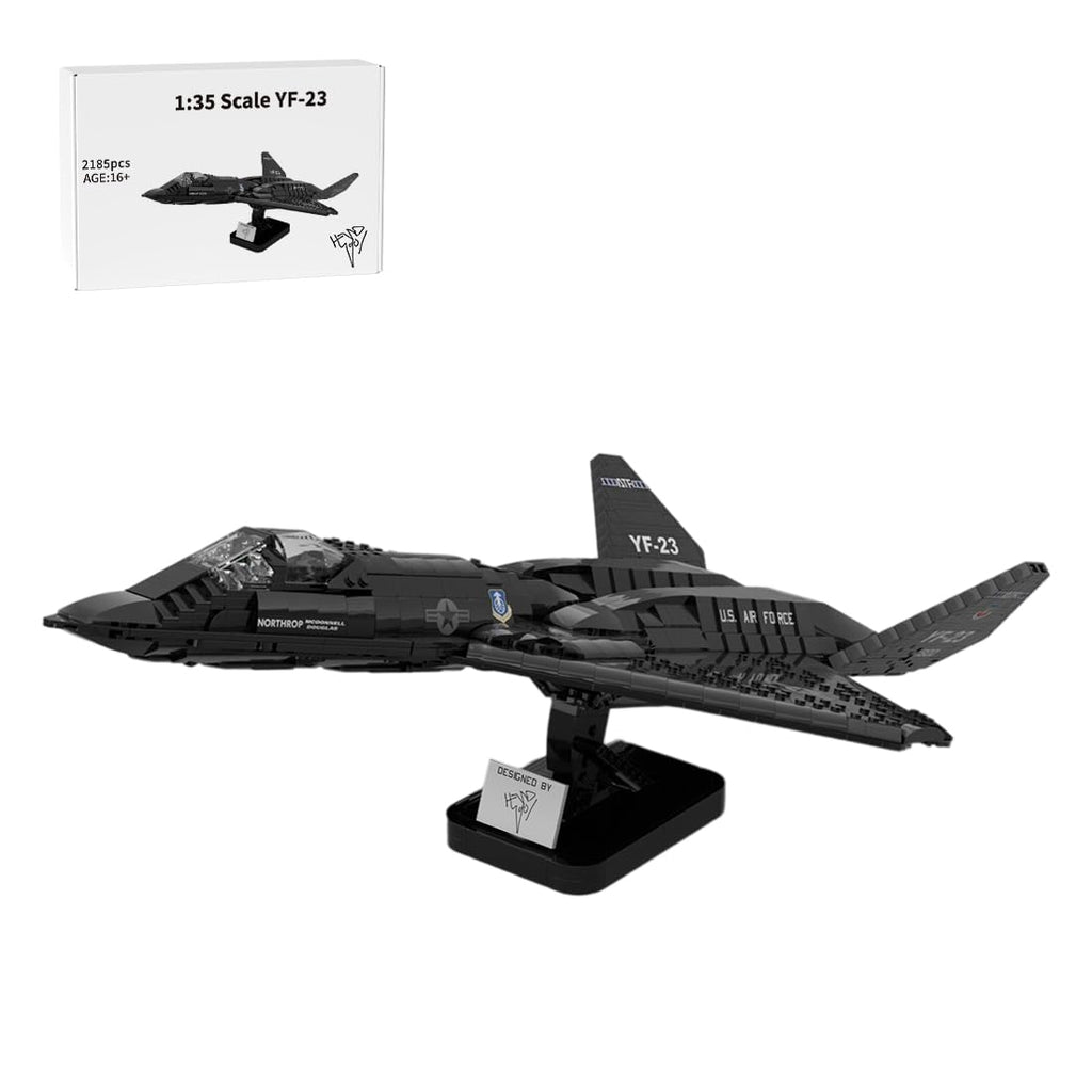 YF-23 Grey Ghost Fighter Aircraft Building Blocks Set, 1:35 Military Air Force Fighter Jet Model DIY Assembly, Home Decor & Toys & Gifts for Plane Enthusiasts (2,185 PCS)