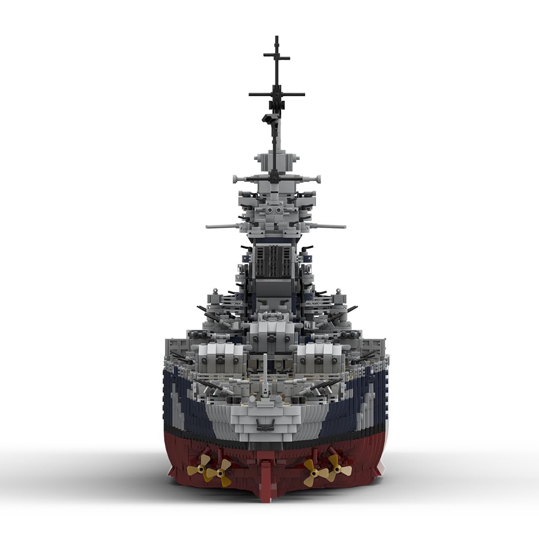 BrickCraftWorks MOC-163300 1/200 Scale Military WWII French Fast Battleship Building Blocks Set, Military Navy Warship MOC Toy for Military Enthusiasts Teens and Adults (10803PCS)