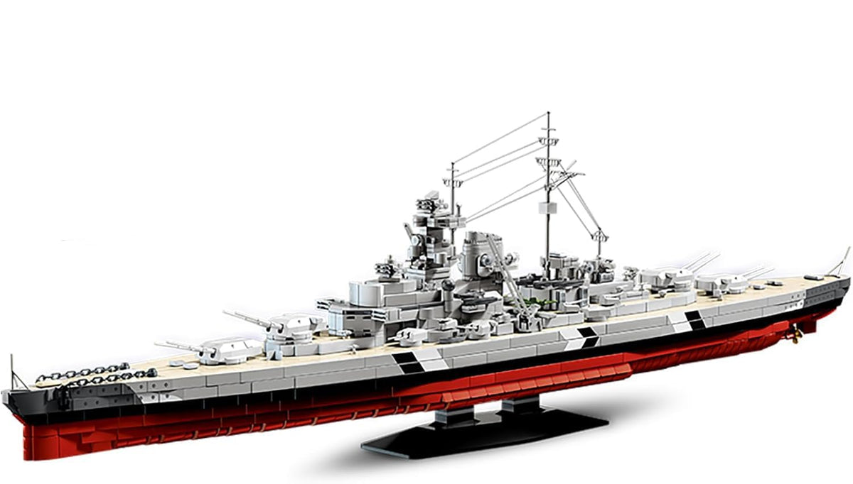 FULHOLPE Bismarck Class Battleship Building Blocks Set, 1:300 MOC Military Warship Model Bricks Construction Toy Compatible with Major Brands - 2686 Pieces