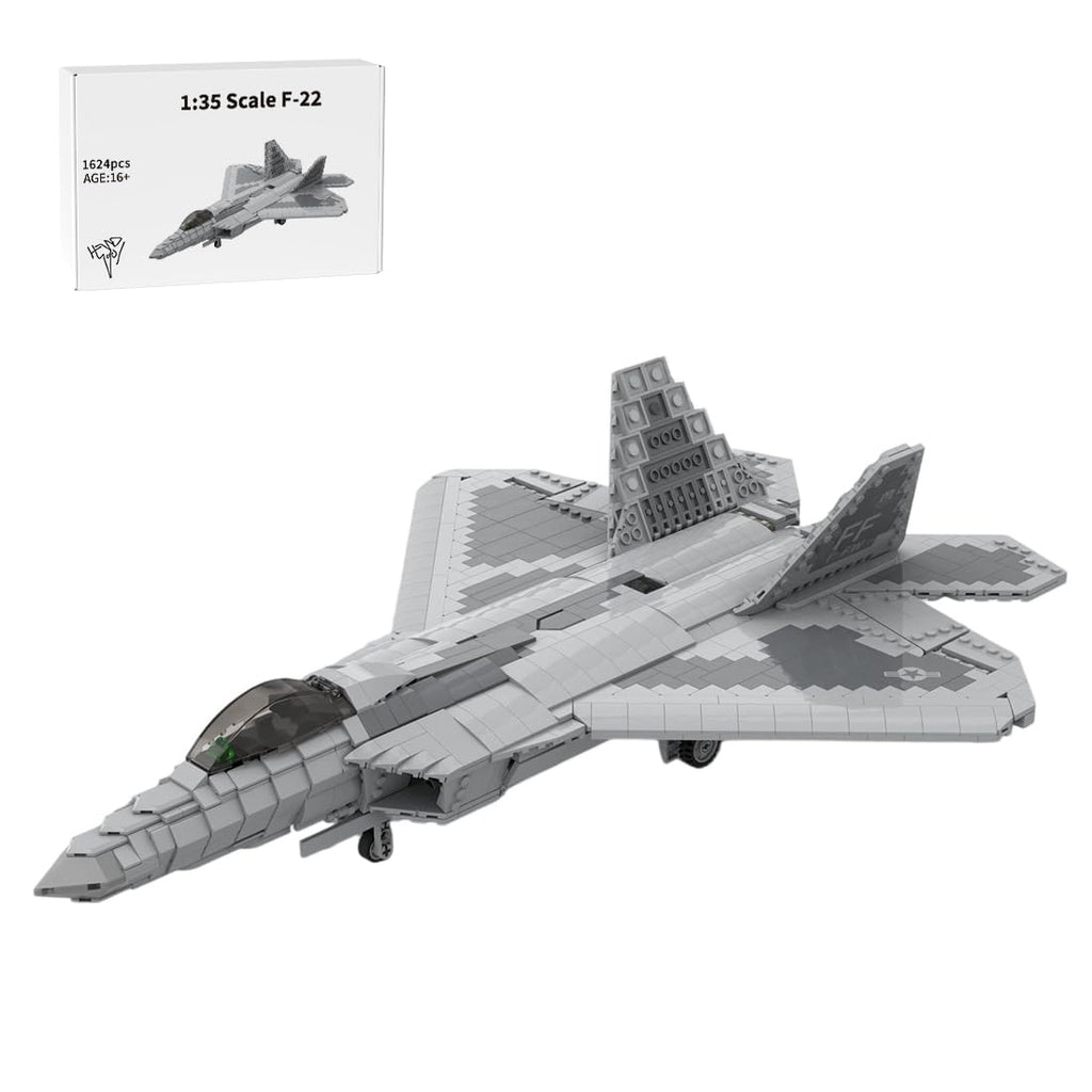 YF-23 Grey Ghost Fighter Aircraft Building Blocks Set, 1:35 Military Air Force Fighter Jet Model DIY Assembly, Home Decor & Toys & Gifts for Plane Enthusiasts (2,185 PCS)