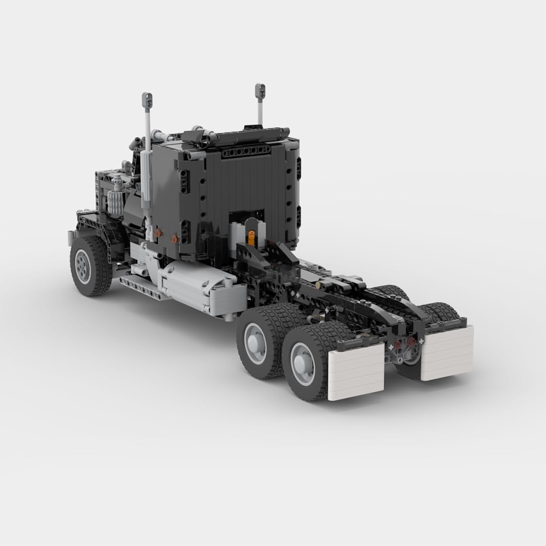 STEM Engineering Construction Toys,1447Pcs 1/17 Technology Series Electric RC Engineering Truck Trailer Model Bricks Kit Building Block MOC Set - Black, T9635FK18VKRMFUSIA16G9V