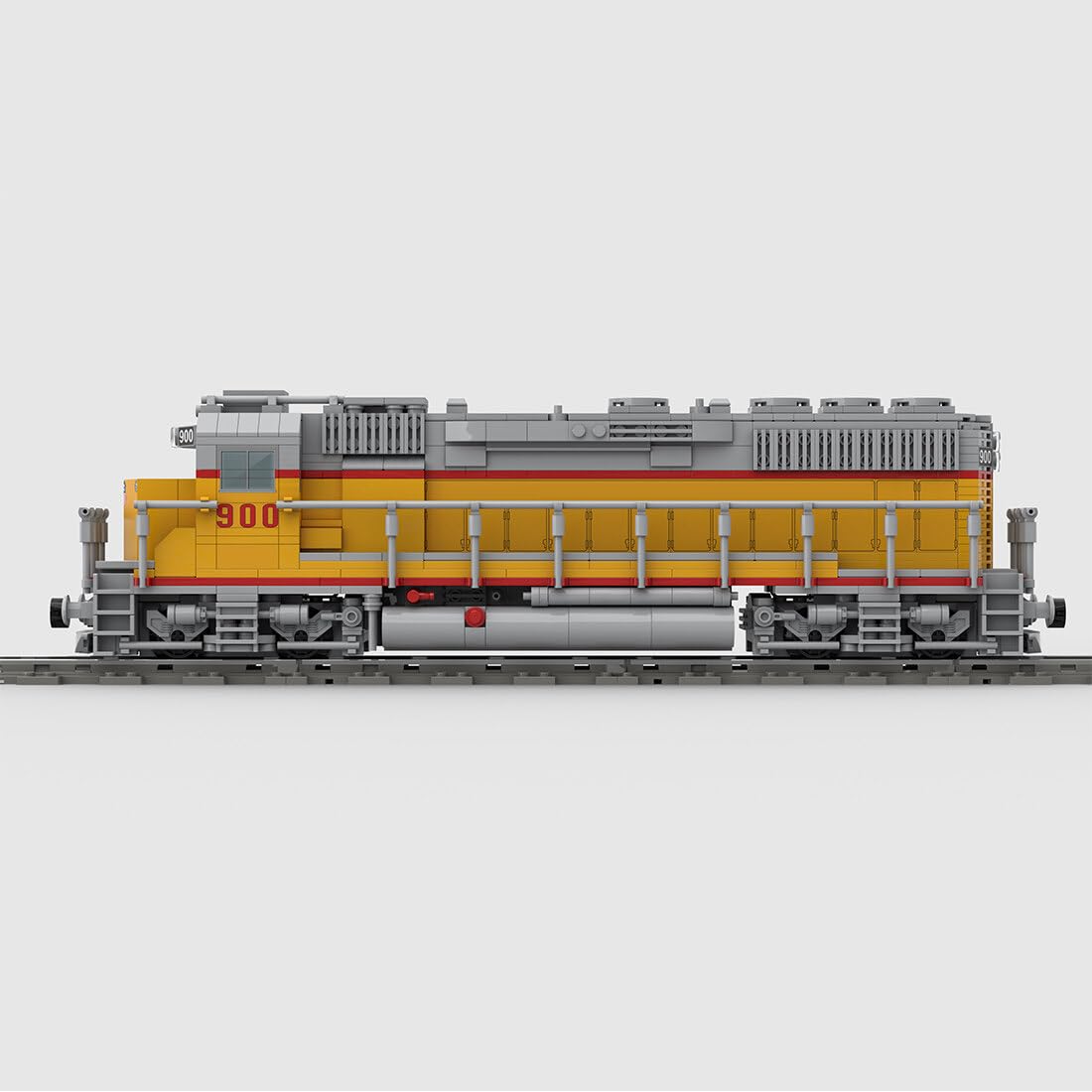 DIY Train Building Blocks Set, MOC-180032 GP40 4-axle Diesel Electric Locomotive Train Model Toy for Train Enthusiasts Lovers (Dynamic Version/1146PCS), 40.2 x 7.8 x 10.9cm, Type1