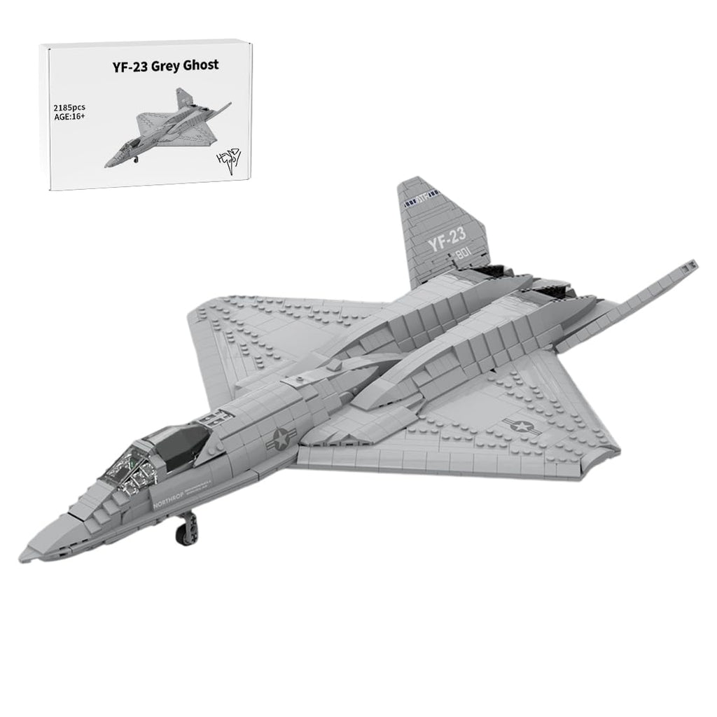 YF-23 Grey Ghost Fighter Aircraft Building Blocks Set, 1:35 Military Air Force Fighter Jet Model DIY Assembly, Home Decor & Toys & Gifts for Plane Enthusiasts (2,185 PCS)