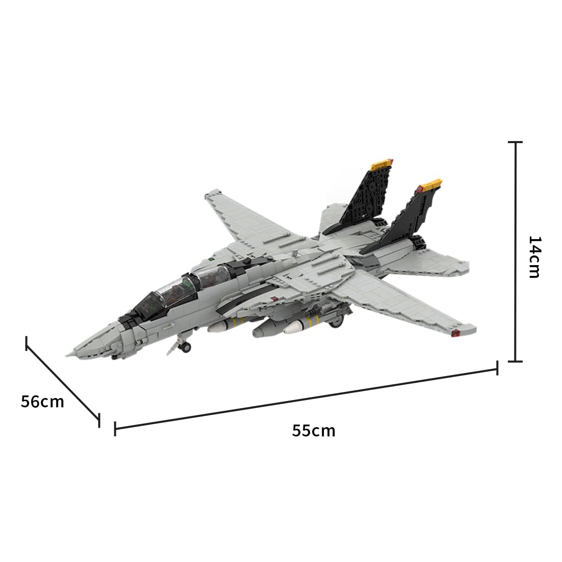 1/35 Scale F-14 Carrier-Capable Fighter Building Kit, Military Theme Building Block Set, Creative Interactive Building Toy for Teens and Up (2443PCS+)
