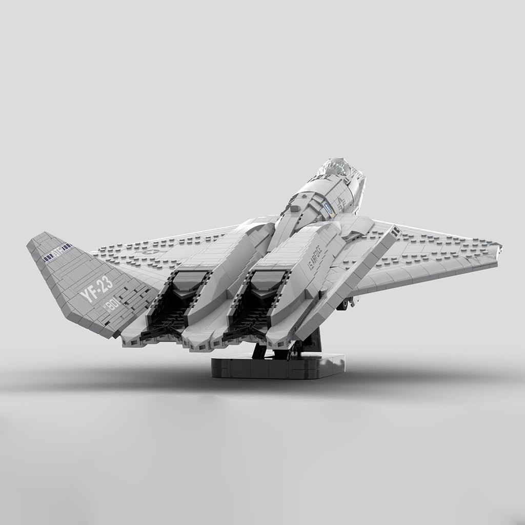 YF-23 Grey Ghost Fighter Aircraft Building Blocks Set, 1:35 Military Air Force Fighter Jet Model DIY Assembly, Home Decor & Toys & Gifts for Plane Enthusiasts (2,185 PCS)