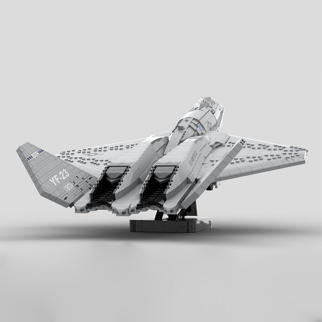 YF-23 Grey Ghost Fighter Aircraft Building Blocks Set, 1:35 Military Air Force Fighter Jet Model DIY Assembly, Home Decor & Toys & Gifts for Plane Enthusiasts (2,185 PCS)