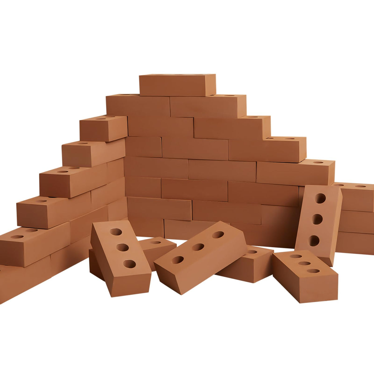 Deekin 80 Pcs Large Foam Brick Building Blocks for Kid, Circle Holes