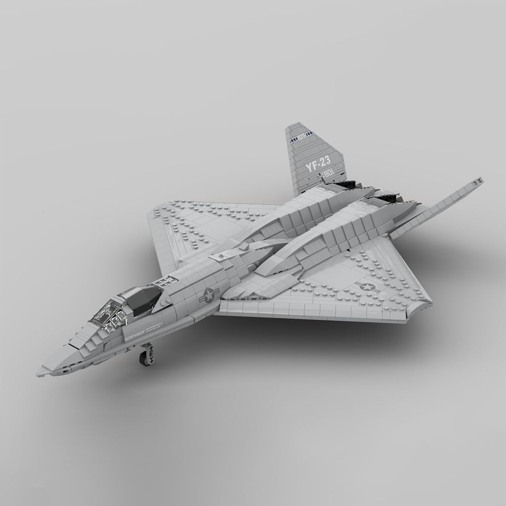 YF-23 Grey Ghost Fighter Aircraft Building Blocks Set, 1:35 Military Air Force Fighter Jet Model DIY Assembly, Home Decor & Toys & Gifts for Plane Enthusiasts (2,185 PCS)