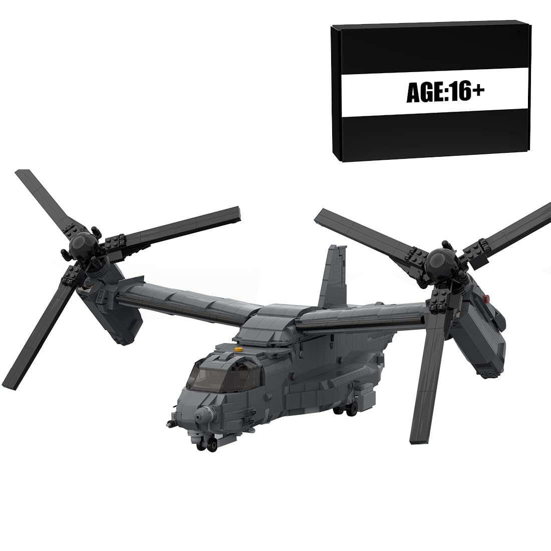 American CV-22 Tiltrotor Aircraft Military Building Blocks Set for Adults, Collectible Army Model and Display Toys for Christmas and Birthday Gifts (2608PCS)