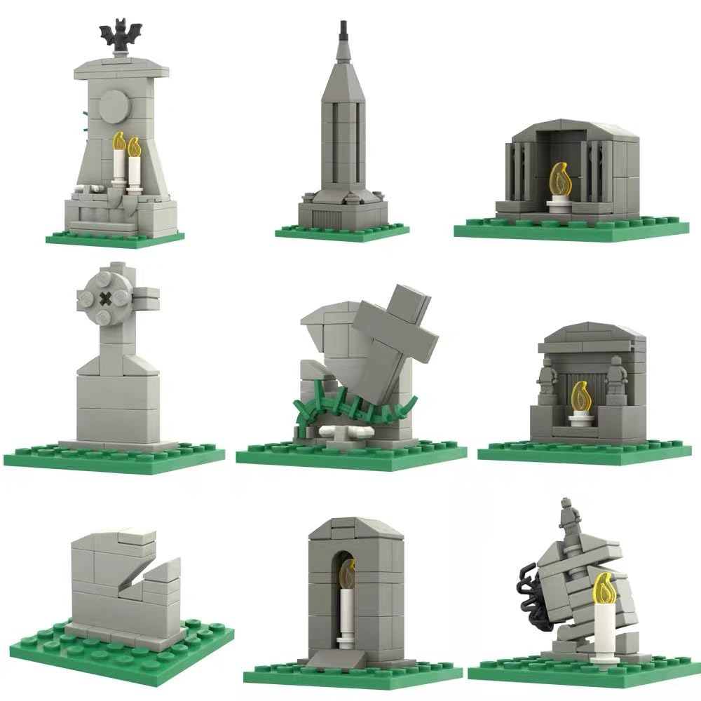 Halloween Haunted Castle Building Blocks Set, 1547 PCS Spooky Castle Model Kit with Gate, Watchtower, Spooky Tree, Pumpkin & Skeleton Details, Modular Architecture Building Toy