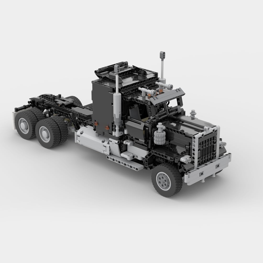 STEM Engineering Construction Toys,1447Pcs 1/17 Technology Series Electric RC Engineering Truck Trailer Model Bricks Kit Building Block MOC Set - Black, T9635FK18VKRMFUSIA16G9V