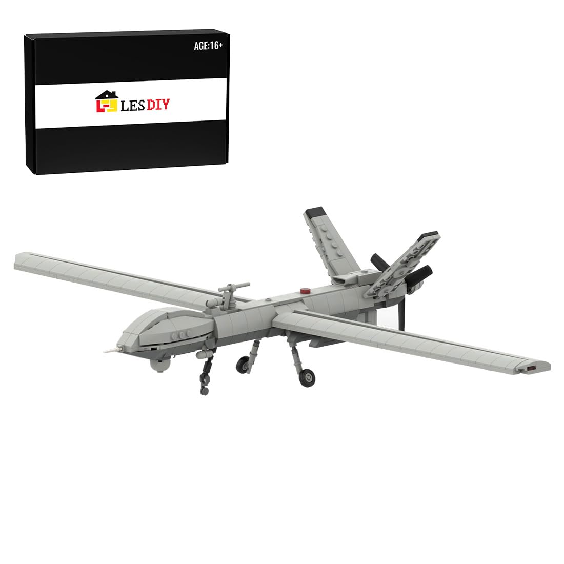 1/80 E-3 Sentry Fighter Jet Building Kit, Military Aircraft Building Block Set, Creative Interactive Building Toy for Teens and Up (1700PCS+)