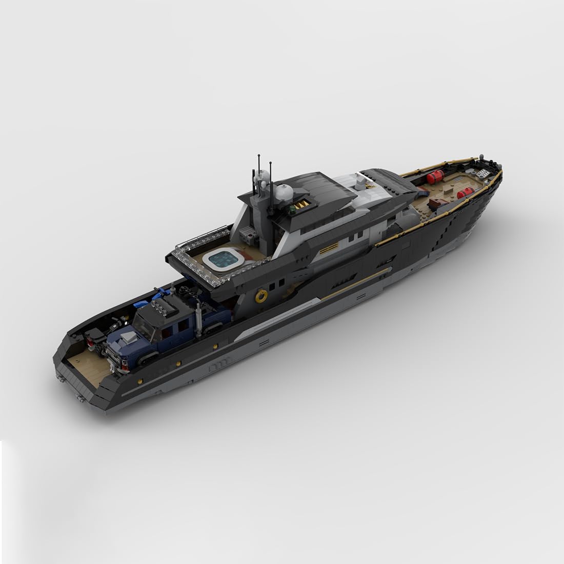 1/30 Scale Expeditionary Yacht Model Building Block Set, Cruise Ship Building Toy Set with Functional Propeller, Collectible Display Decorations Gift (4369PCS)