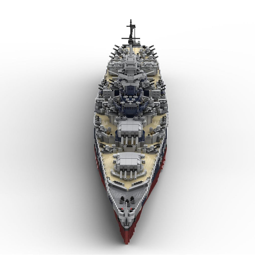 BrickCraftWorks MOC-163300 1/200 Scale Military WWII French Fast Battleship Building Blocks Set, Military Navy Warship MOC Toy for Military Enthusiasts Teens and Adults (10803PCS)