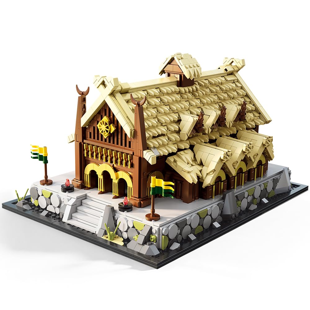 Golden Hall House Building Block Set, MOC Modular Architecture European Classic Building Blocks, Suitable for Home Decoration and Creative Display Model Toys