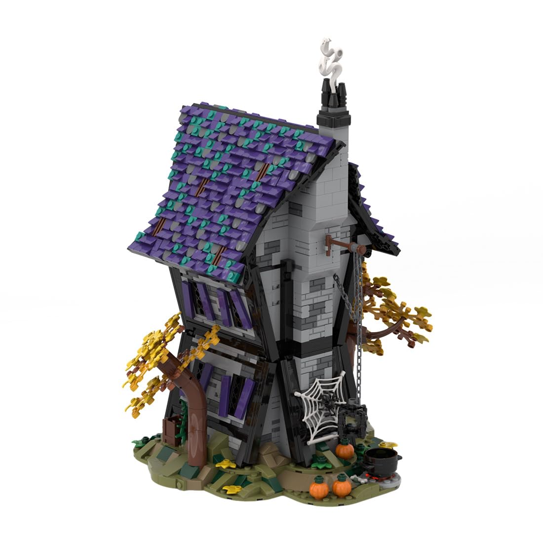 House Modular Building Blocks Sets, Witches' House Architecture Model Assembly Toy Building Bricks for Hall-oween Gift, Home Decor (1912PCS)