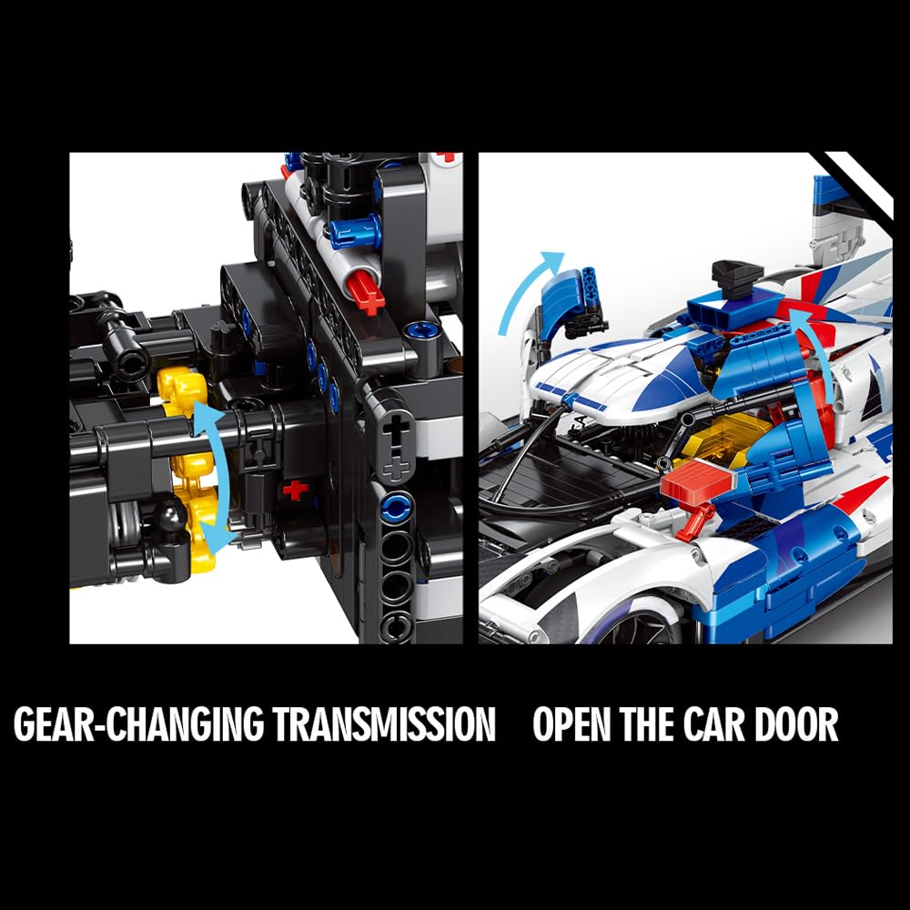 39044 Hybrid V8 Racing Car Building Block Set, 1: 8 Scale Supercar Building Toy, 3507 Pieces Technik Racing Block Models, MOC Adult Sports Car Models Collection Gifts