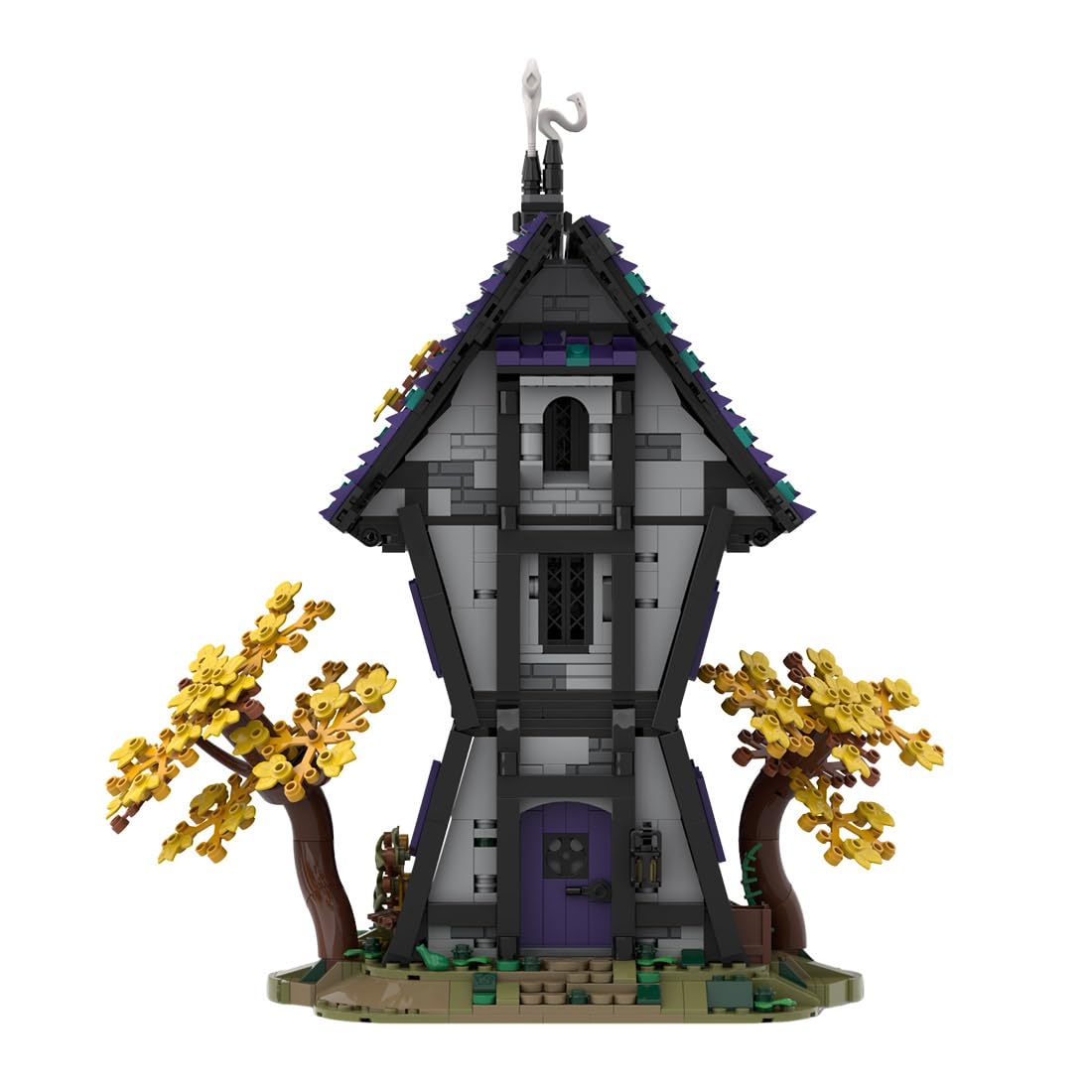 House Modular Building Blocks Sets, Witches' House Architecture Model Assembly Toy Building Bricks for Hall-oween Gift, Home Decor (1912PCS)