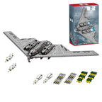 YF-23 Grey Ghost Fighter Aircraft Building Blocks Set, 1:35 Military Air Force Fighter Jet Model DIY Assembly, Home Decor & Toys & Gifts for Plane Enthusiasts (2,185 PCS)