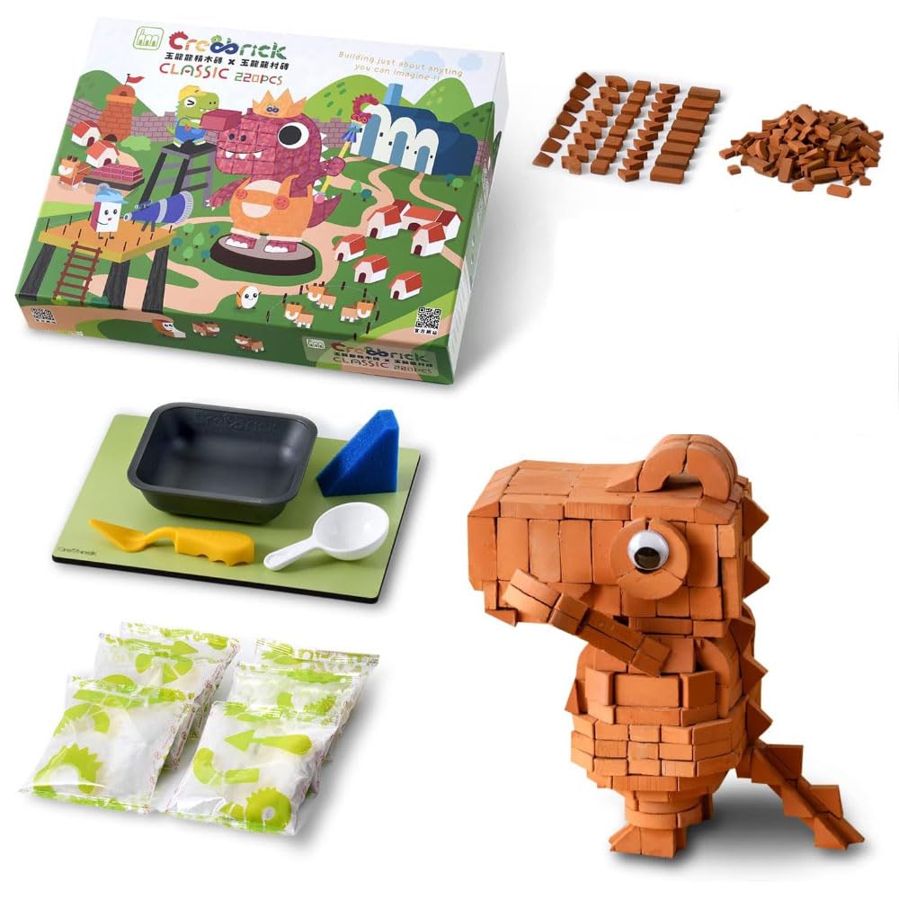 Dragon Construction Set, Construction Education Toy for Kids 6+ Years Old, Craft Bricks for Adults, Realistic House, DIY Garden, STEM Building Set, Washable and Reusable (220pcs)