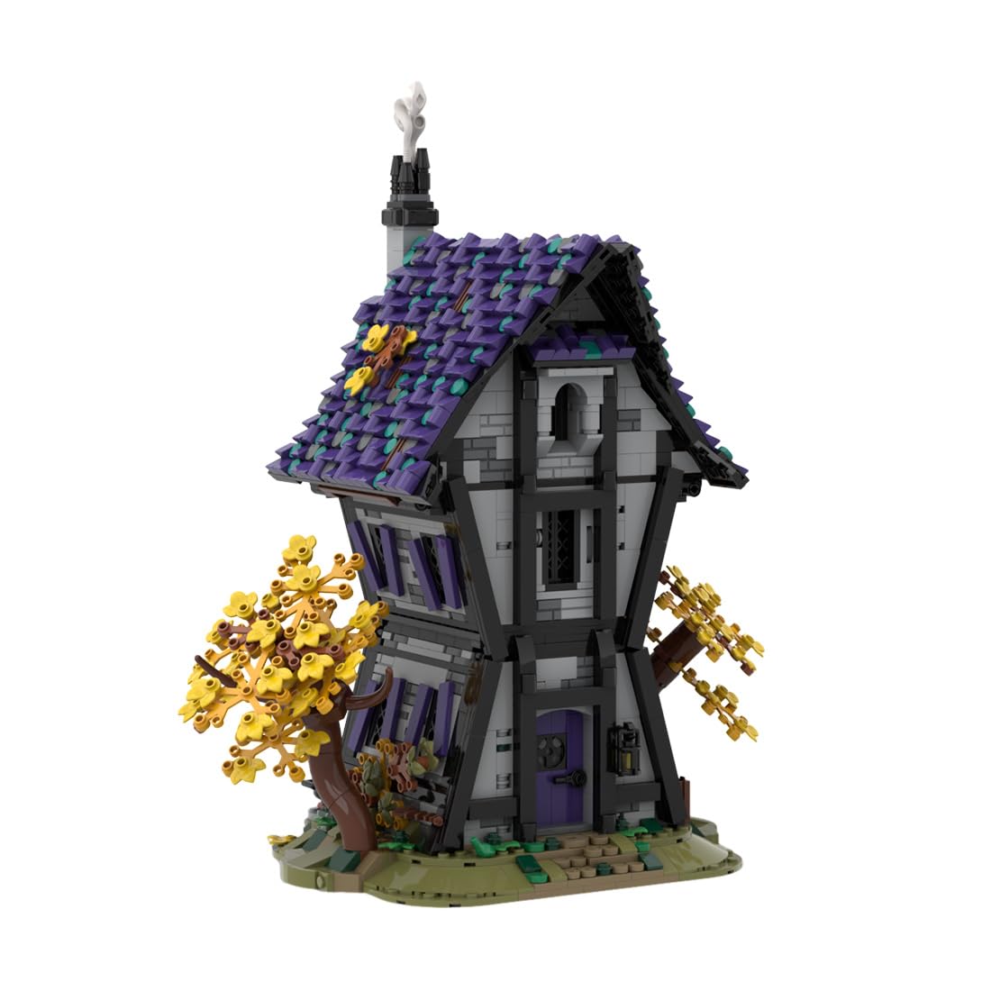 House Modular Building Blocks Sets, Witches' House Architecture Model Assembly Toy Building Bricks for Hall-oween Gift, Home Decor (1912PCS)