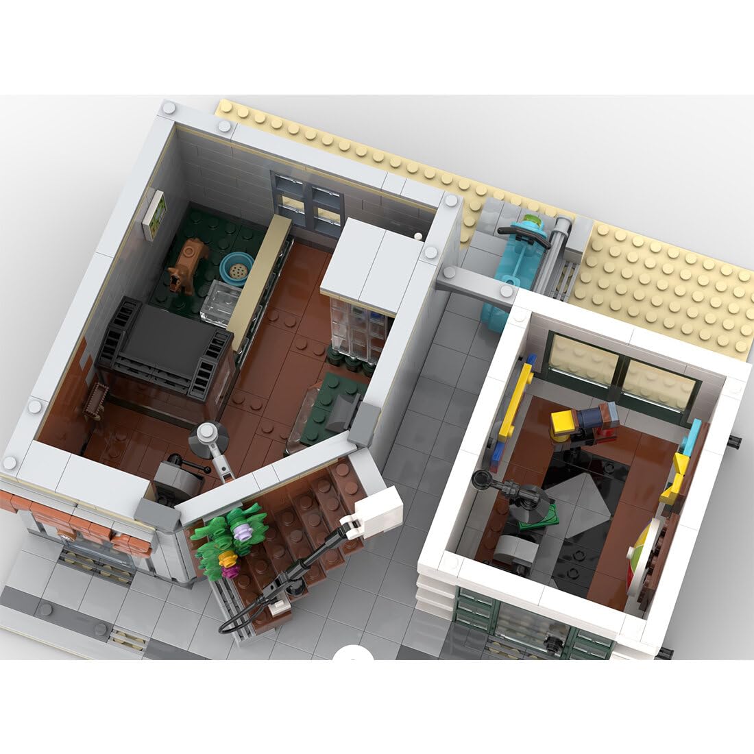 Street Scene Building Blocks, Pet Store Street View Model DIY Assembly Building Blocks Set Modular Architecture Toy for Teen Adult (2018PCS), 26 x 26 x 31cm, I5VSO2523916WTJ6