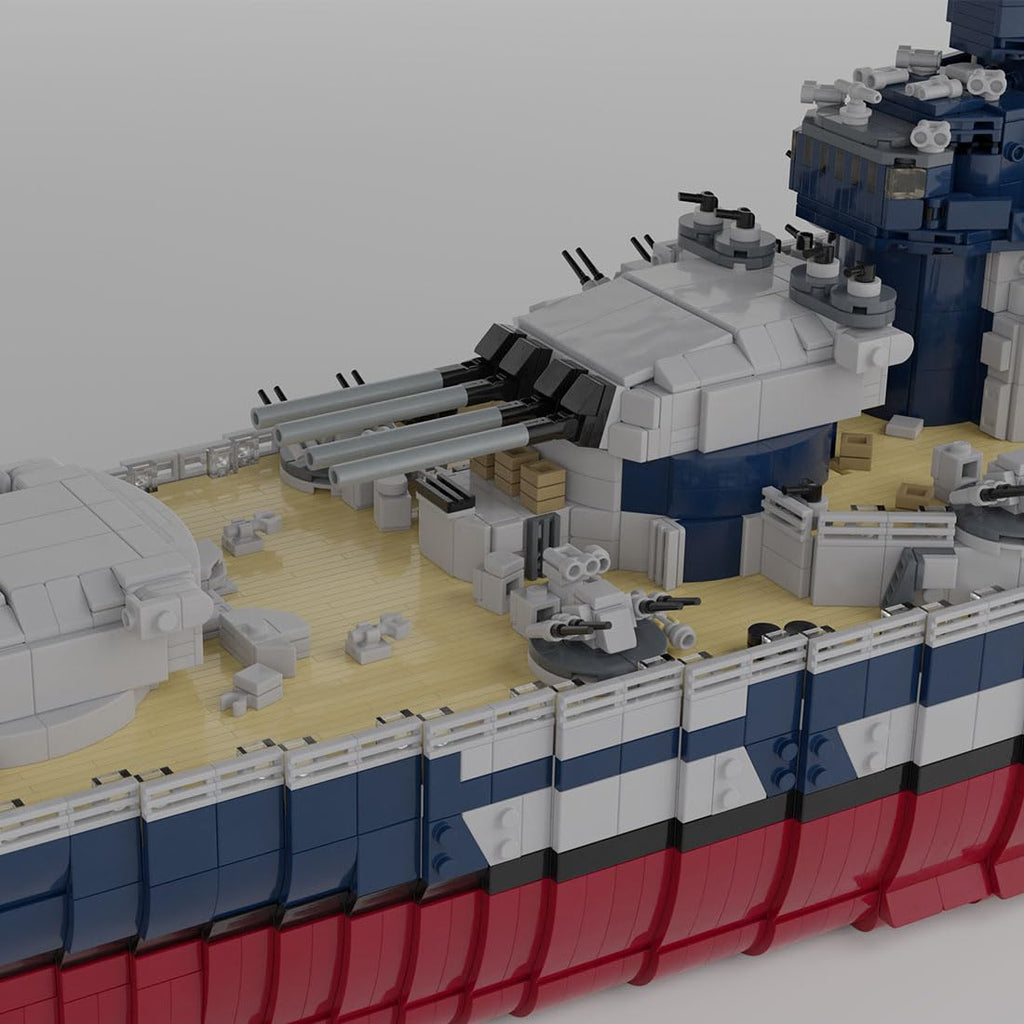 BrickCraftWorks MOC-163300 1/200 Scale Military WWII French Fast Battleship Building Blocks Set, Military Navy Warship MOC Toy for Military Enthusiasts Teens and Adults (10803PCS)