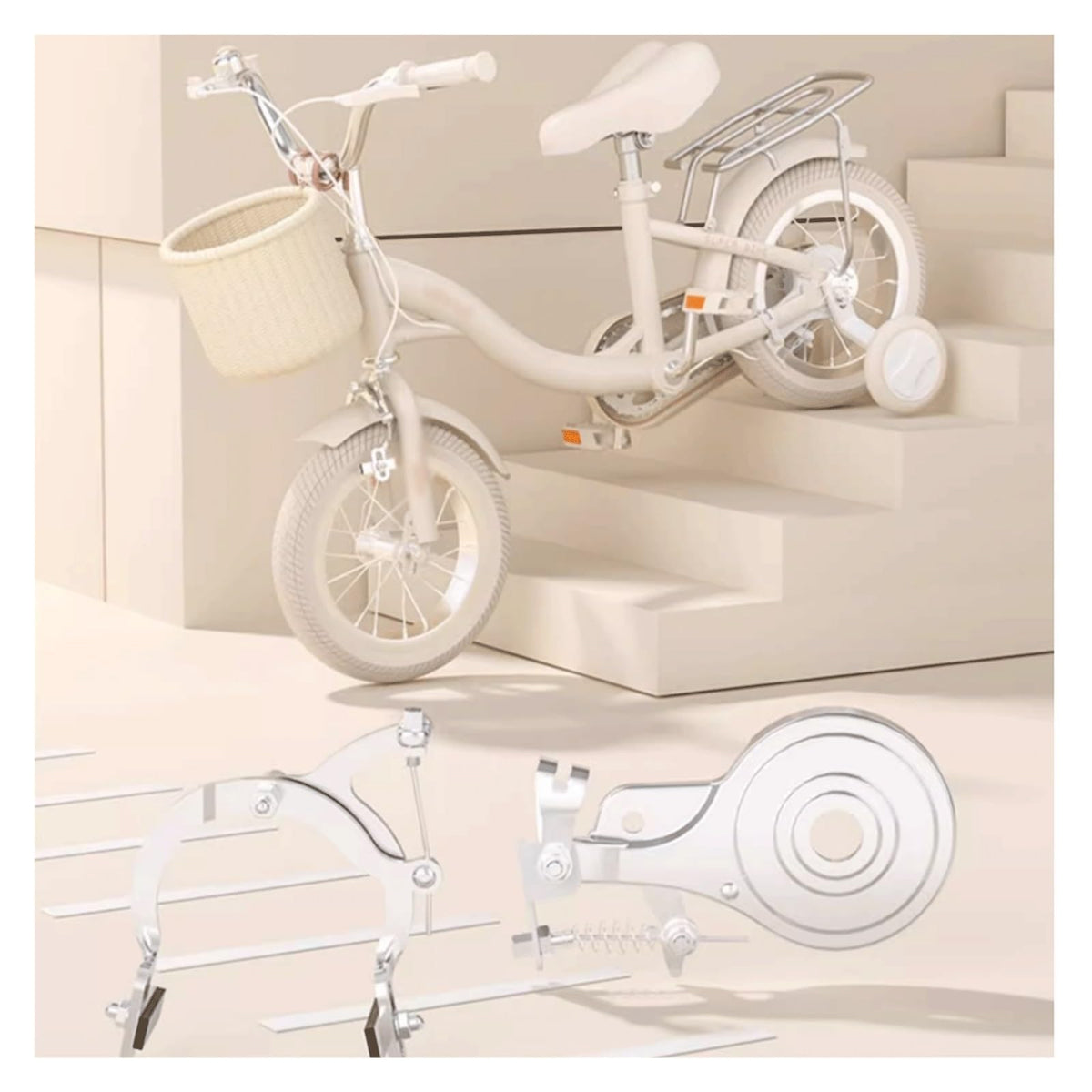 Twist car Kids Bike for Girls with Bell Basket and Pump Children's Bicycle with Rear Seat Bicycle Ride on Toy