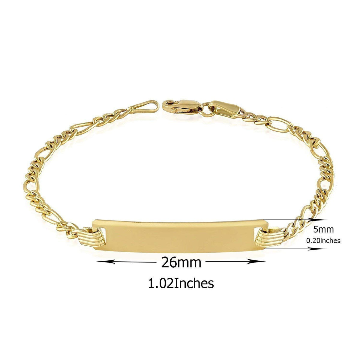 14K Real Yellow Gold Baby ID Bar Bracelet Personalized name adjustable Bracelets Engravable With Newborn Kids Name Cute Jewelry Gift for Boys Girls children