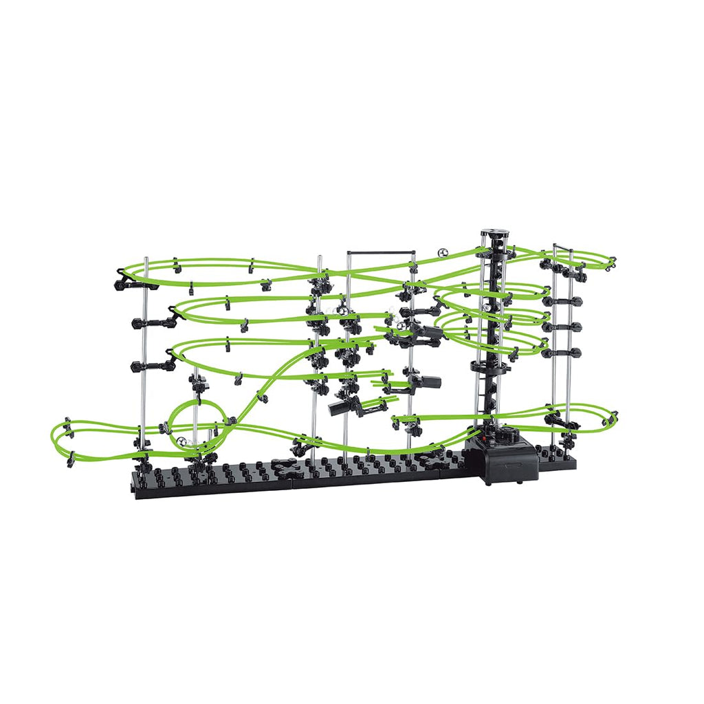 1337pcs Level 3–8 Marble Roller Coaster Kit, 820+ PCS Glow-in-the-Dark Marble Run with Steel Balls – Luminous Rail Maze Building Toys, STEM Construction Set for Ages 14+ & Adults