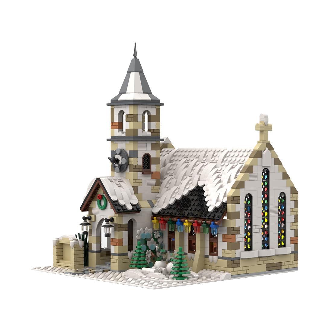 Winter Country Church Modular Model for Church of The Nativity Building Blocks Toys Set, Modular Church Architecture Set for Adults and Teen (1769PCS)