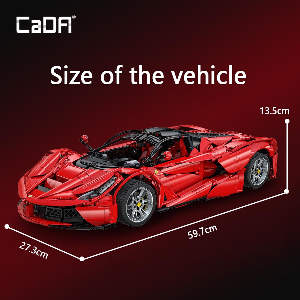 CaDA Master C61505W LaFer Supercar Building Set, 1:8 Scale Sports Car Building Blocks Kit for Adults, Collectible Motorsport MOC Car Toy Gift for Men Teens - 4739 Pcs
