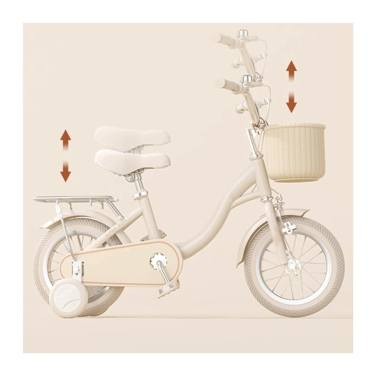 Twist car Kids Bike for Girls with Bell Basket and Pump Children's Bicycle with Rear Seat Bicycle Ride on Toy