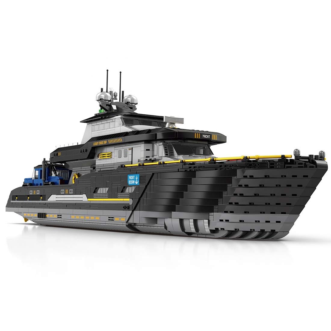 BrickCraftWorks 1/30 Scale Luxury Super-Yacht Model Building Block Set, Cruise Ship Building Toy Set with Functional Propeller, Collectible Display Decorations Gift (4421PCS)