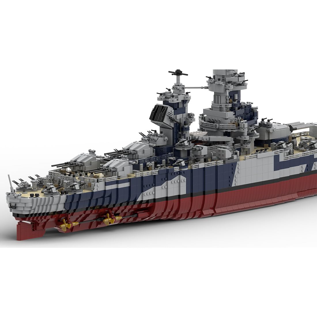 BrickCraftWorks MOC-163300 1/200 Scale Military WWII French Fast Battleship Building Blocks Set, Military Navy Warship MOC Toy for Military Enthusiasts Teens and Adults (10803PCS)