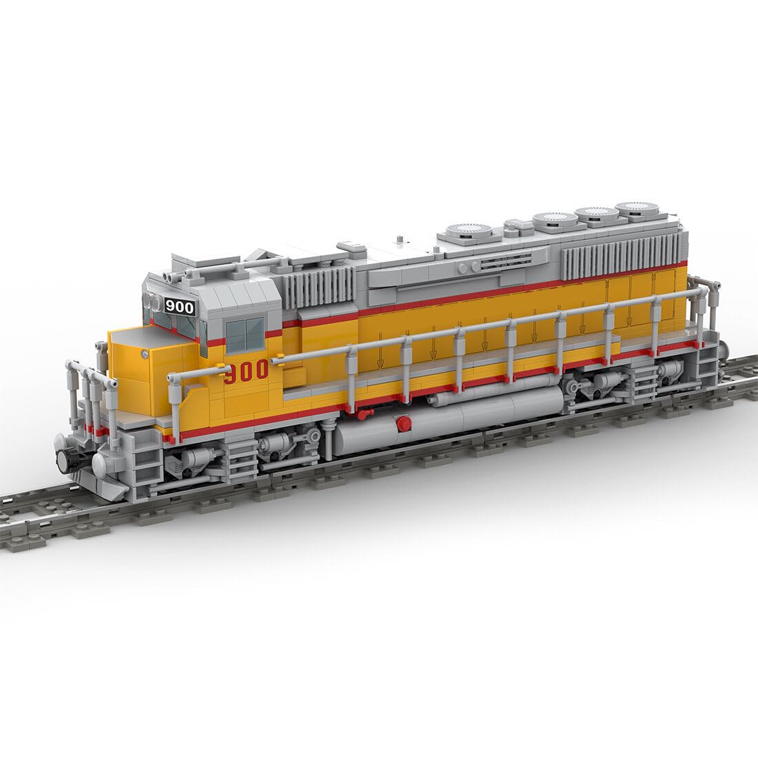 DIY Train Building Blocks Set, MOC-180032 GP40 4-axle Diesel Electric Locomotive Train Model Toy for Train Enthusiasts Lovers (Dynamic Version/1146PCS), 40.2 x 7.8 x 10.9cm, Type1