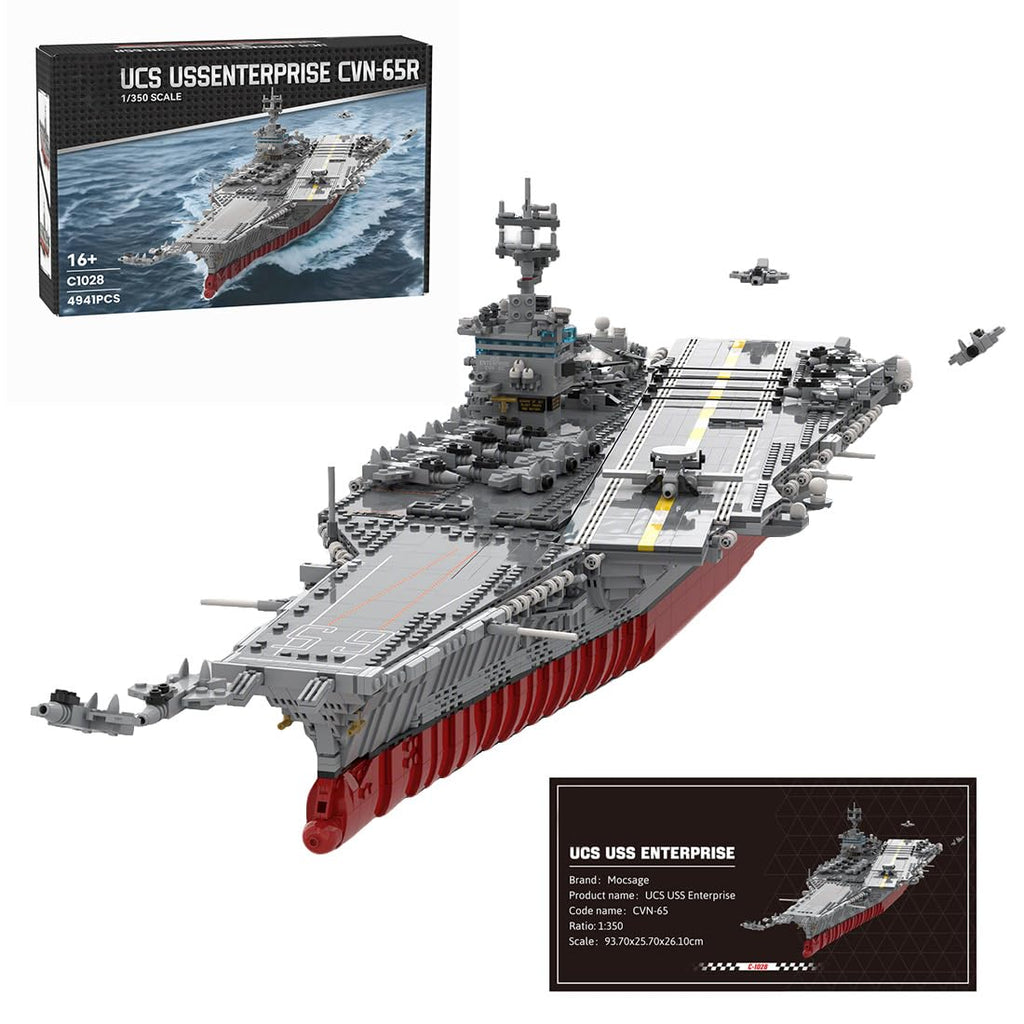 1/350 UCS USS Enterprise CVN-65 Aircraft Carrier Building Blocks and Construction Toy, Collectible Military-Themed Model to Build and Display, Great Gift for Military Fans (4941PCS)