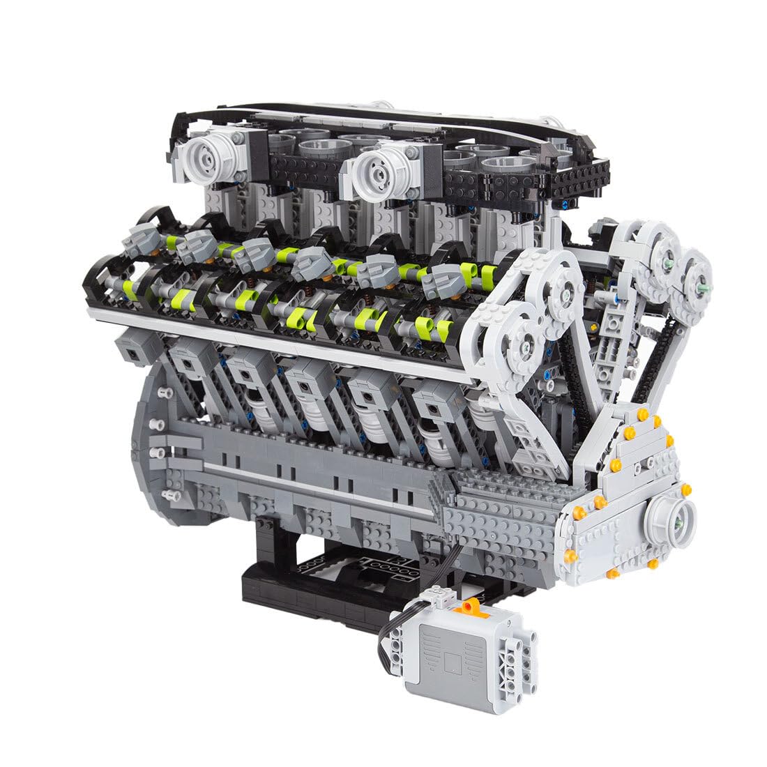 V-Twin Engine Model Building Kit - 1653PCS High-Speed OHV 4-Stroke Engine Model with Motor - MOC Construction STEM Toy