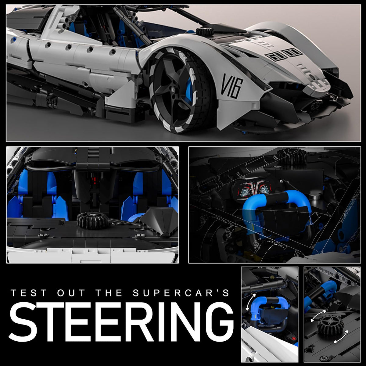 Devel-V16 Hypercar Advanced Sports Car Building Set, A-T5052