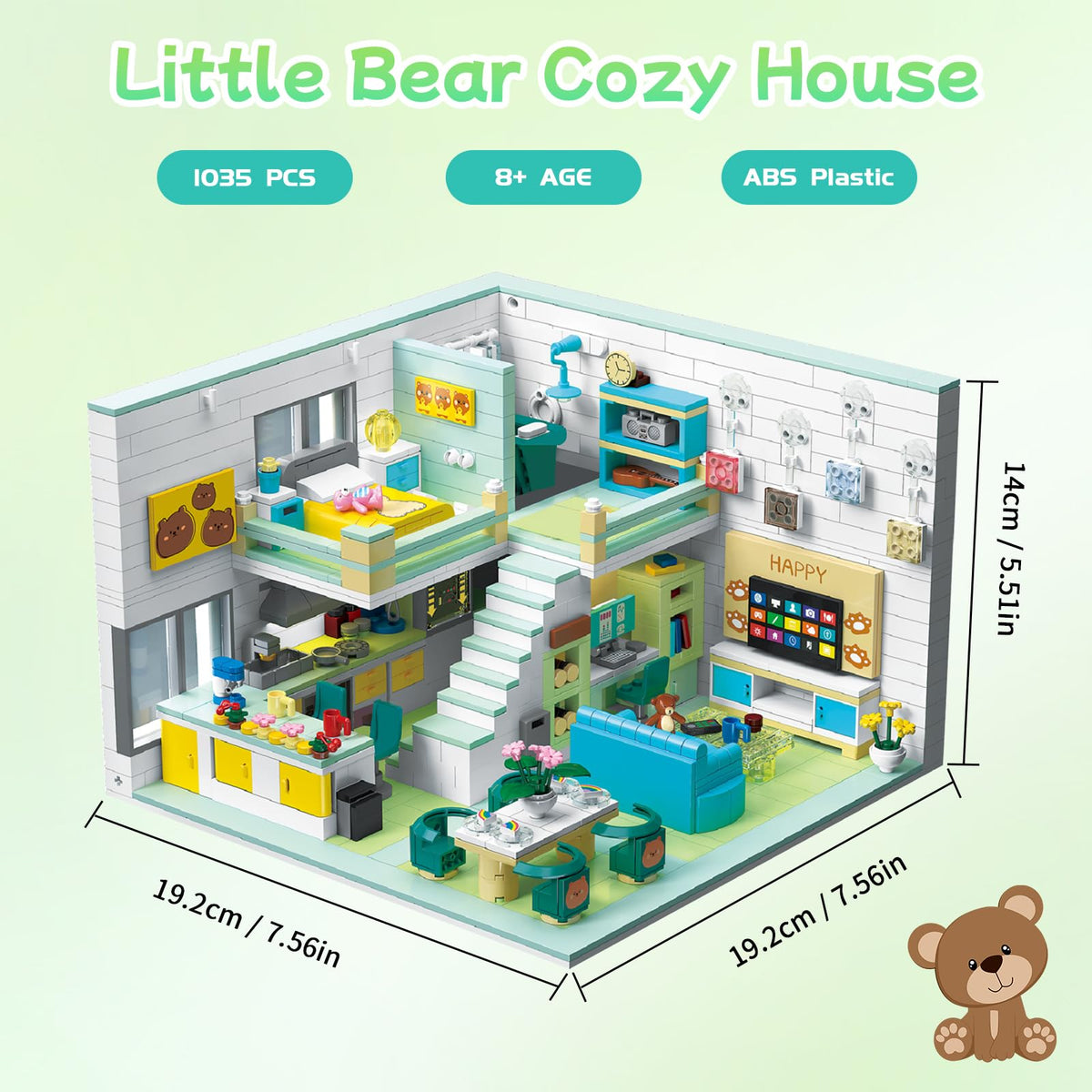 Friends House Building Block Colorful Lovely Animal Theme Pets Friends House Series, Creative Achitecture Mini Building Block Toy, Hobbies Birthday Gift for Adult Teens Kids Boys Girl