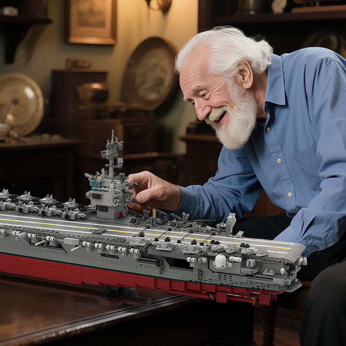 1/350 UCS USS Enterprise CVN-65 Aircraft Carrier Building Blocks and Construction Toy, Collectible Military-Themed Model to Build and Display, Great Gift for Military Fans (4941PCS)