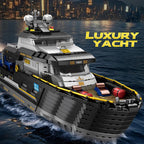 BrickCraftWorks 1/30 Scale Luxury Super-Yacht Model Building Block Set, Cruise Ship Building Toy Set with Functional Propeller, Collectible Display Decorations Gift (4421PCS)