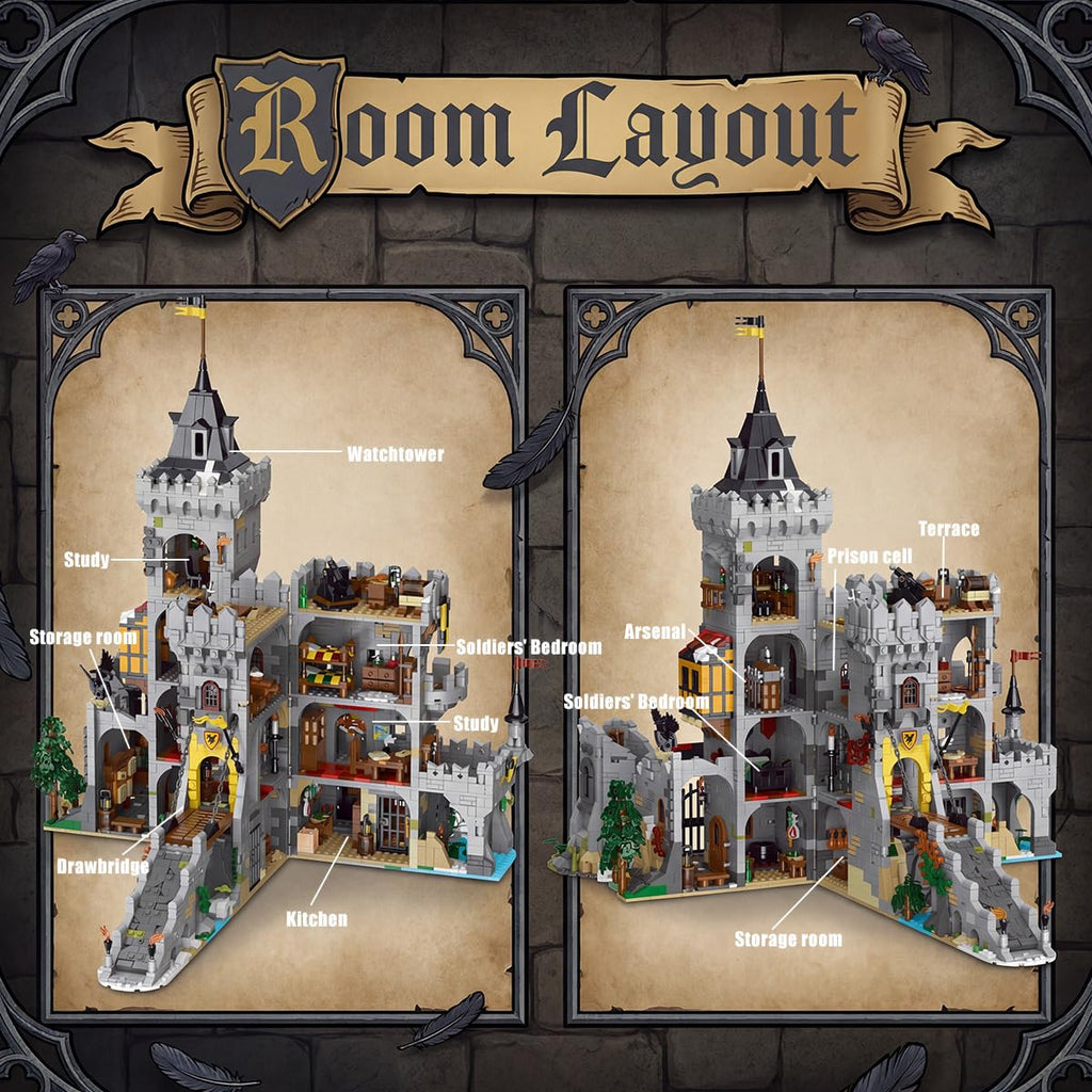 3 in 1 Medieval Raven Castle Building for Adults 4961 Pcs Barweer 009