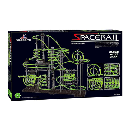867PCS Marble Roller Coaster Kit, Space Rail Glow-in-The-Dark STEM Model Building Set with 8 Steel Balls, DIY Engineering Toy for Adults(Level 5)