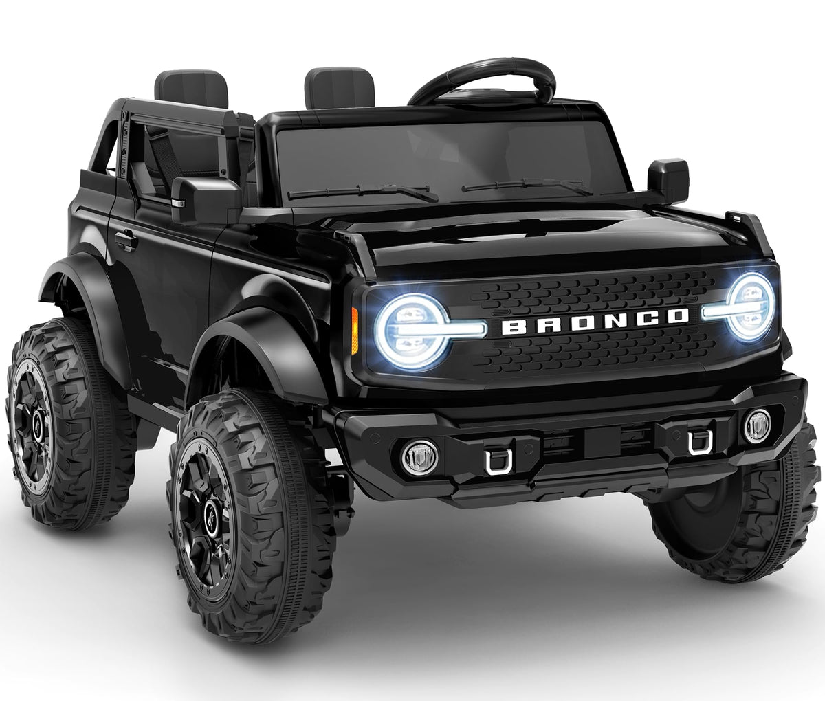 First Ride On 24V Ride on Toys for Big Kids, Licensed Ford Bronco Base 2 Seater Electric Car with Remote Control, Ride on Truck w/Seat Belts, 3 Speeds, Spring Suspension and Bluetooth (Pink)